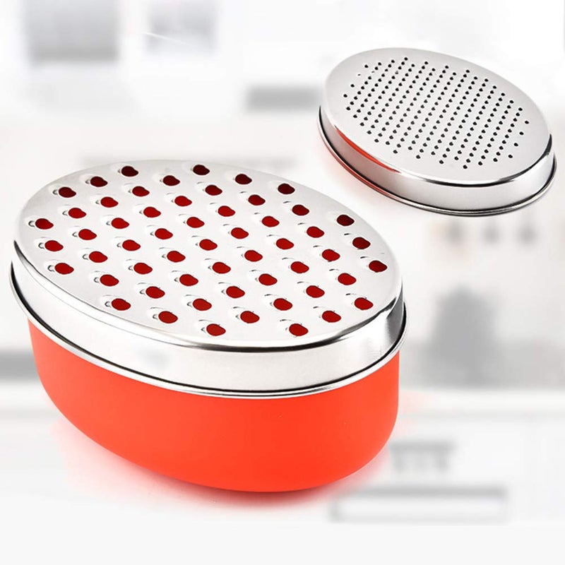 LVOERTUIG Stainless Steel Cheese Grater with Airtight Food Storage Container & Lid - Multi-Purpose Kitchen Tool for Grating Cheese, Vegetables, Ginger, and Citrus Fruits - Ideal for Home & Picnic Use - Image 1